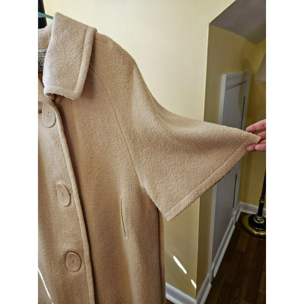 Wool Coat Tan Womens Sz L Feller’s Dept Store Harrisburg & York Pa Old Money View 2
